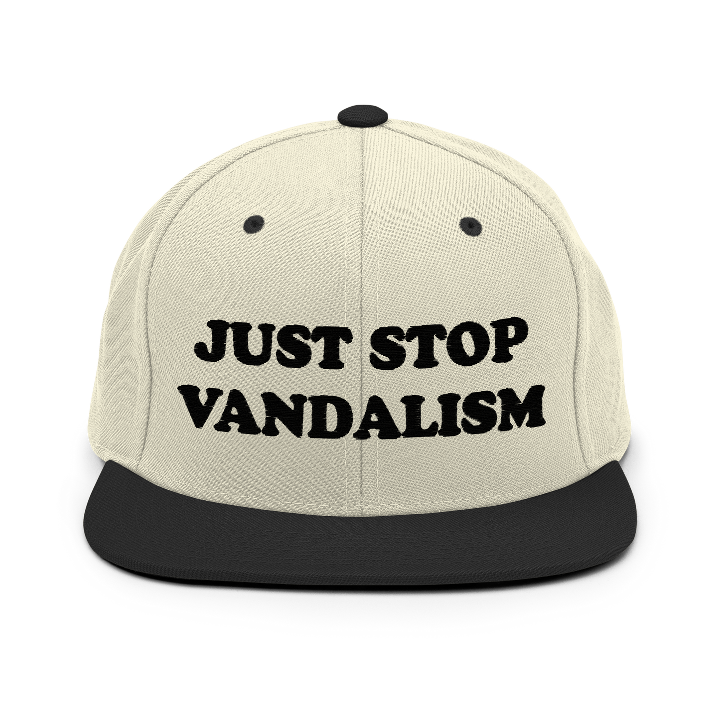 Just Stop Vandalism Snapback Hat