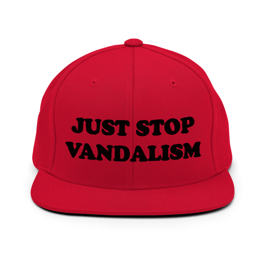 Just Stop Vandalism Snapback Hat
